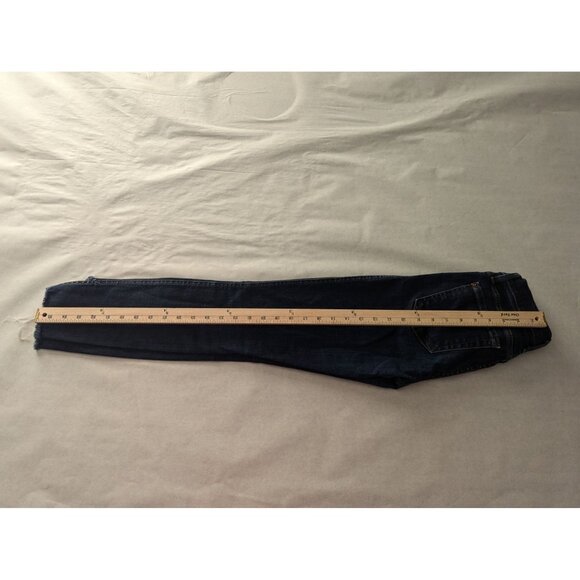 7 For All Mankind Ankle Skinny Jeans 24 Distressed Hem Dark Wash - Picture 11 of 11